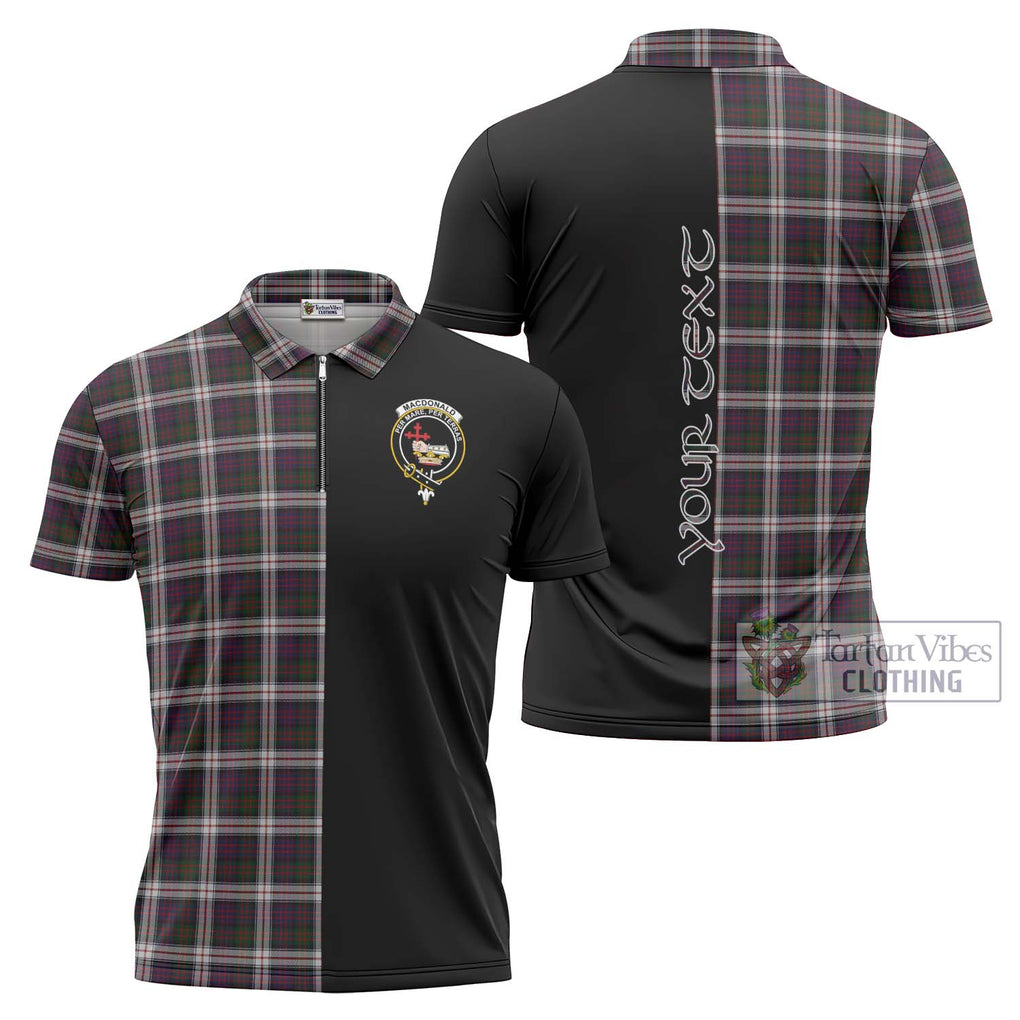 MacDonald Dress Tartan Zipper Polo Shirt with Family Crest and Half Of Me Style Unisex - Tartanvibesclothing Shop