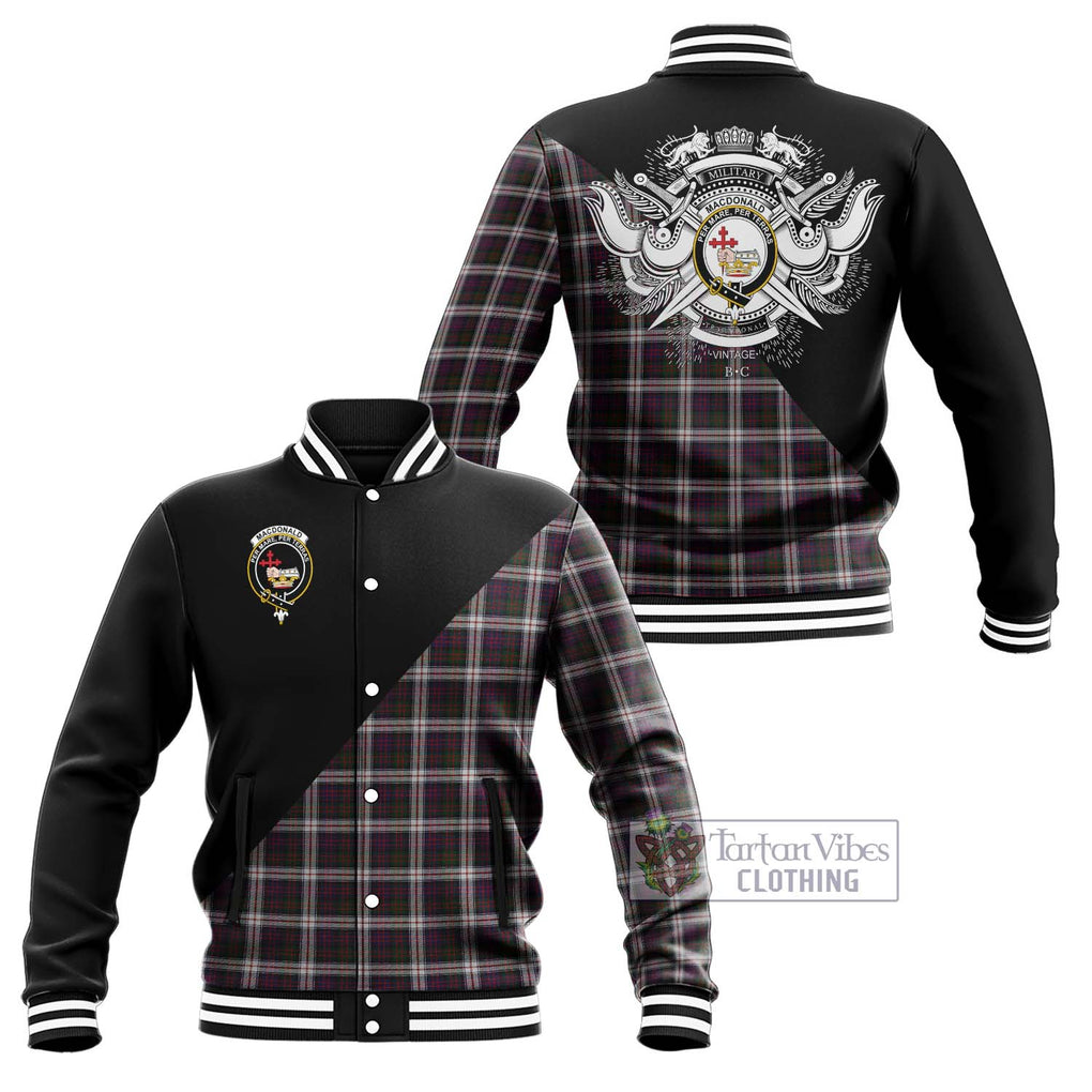 MacDonald Dress Tartan Baseball Jacket with Family Crest and Military Logo Style Unisex - Tartanvibesclothing Shop