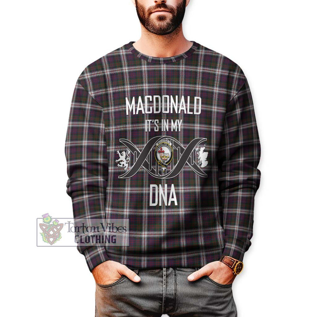 MacDonald Dress Tartan Sweatshirt with Family Crest DNA In Me Style Unisex - Tartanvibesclothing Shop