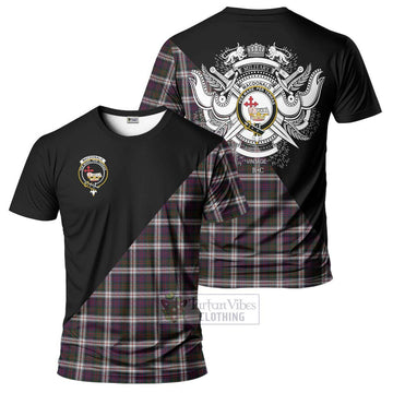 MacDonald Dress Tartan T-Shirt with Family Crest and Military Logo Style