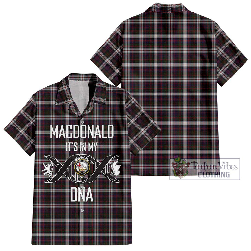 MacDonald Dress Tartan Short Sleeve Button Shirt with Family Crest DNA In Me Style Kid - Tartanvibesclothing Shop