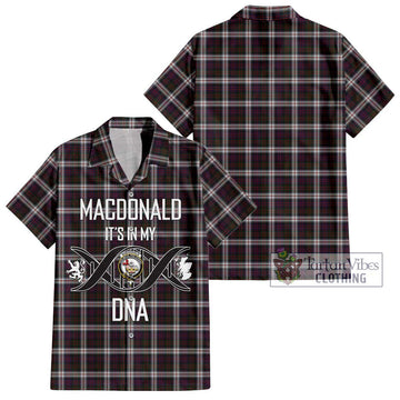 MacDonald Dress Tartan Short Sleeve Button Shirt with Family Crest DNA In Me Style