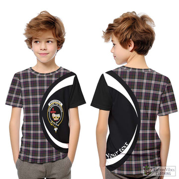 MacDonald Dress Tartan Kid T-Shirt with Family Crest Circle Style