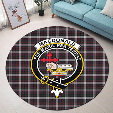 MacDonald Dress Tartan Round Rug with Family Crest