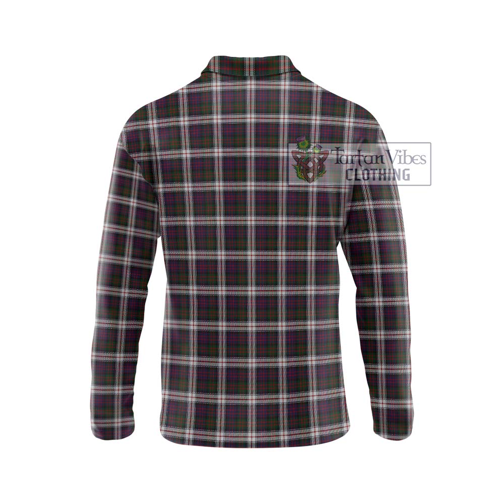 MacDonald Dress Tartan Long Sleeve Polo Shirt with Family Crest DNA In Me Style - Tartanvibesclothing Shop