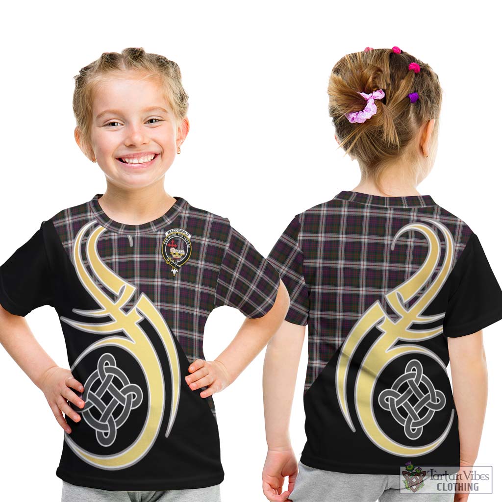 MacDonald Dress Tartan Kid T-Shirt with Family Crest and Celtic Symbol Style - Tartan Vibes Clothing