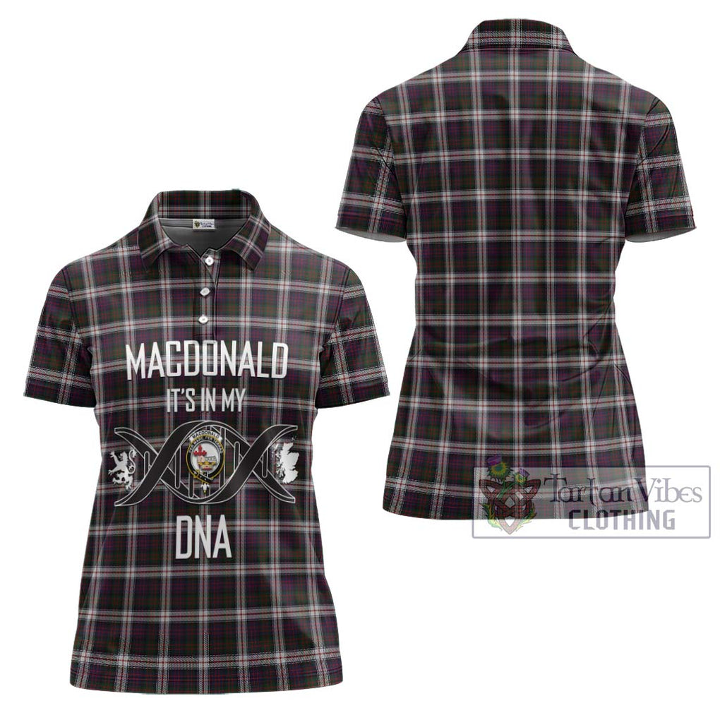 MacDonald Dress Tartan Women's Polo Shirt with Family Crest DNA In Me Style - Tartanvibesclothing Shop