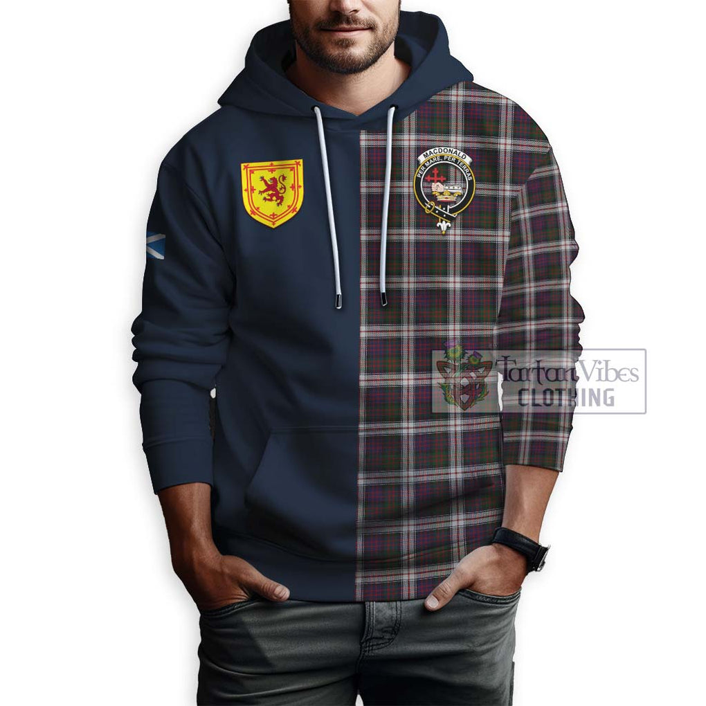 Tartan Vibes Clothing MacDonald Dress Tartan Hoodie with Scottish Lion Royal Arm Half Style