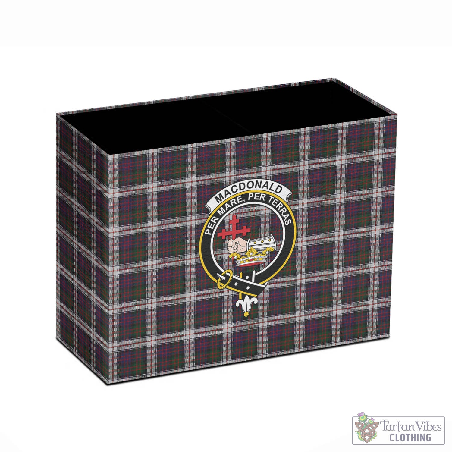 Tartan Vibes Clothing MacDonald Dress Tartan Pen Holder with Family Crest