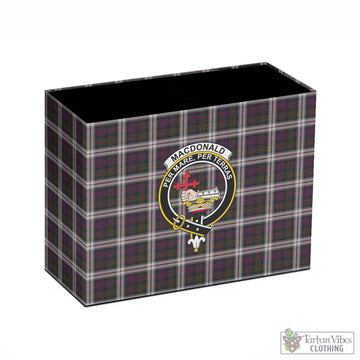 MacDonald Dress Tartan Pen Holder with Family Crest