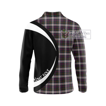 MacDonald Dress Tartan Long Sleeve Polo Shirt with Family Crest Circle Style