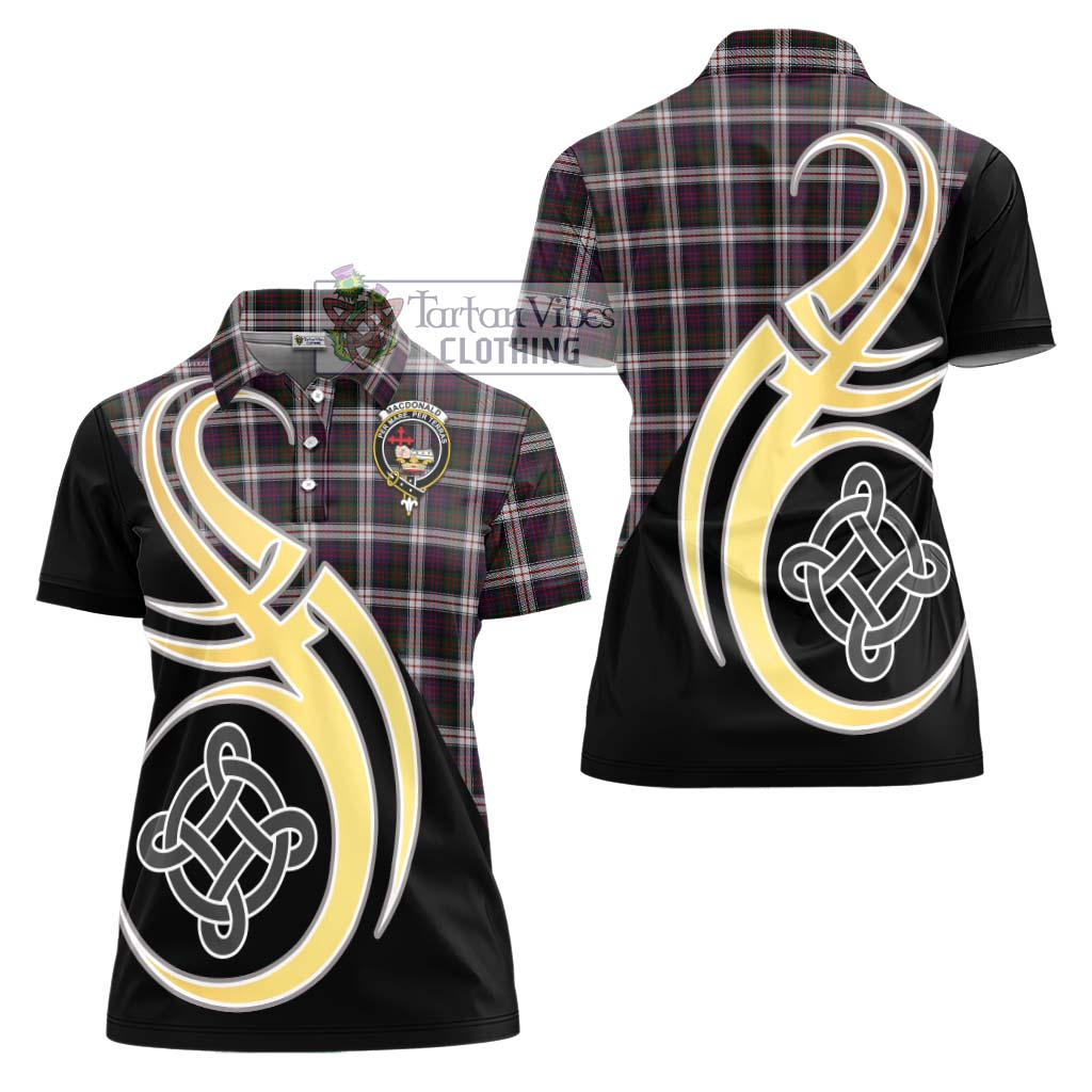 MacDonald Dress Tartan Women's Polo Shirt with Family Crest and Celtic Symbol Style - Tartan Vibes Clothing