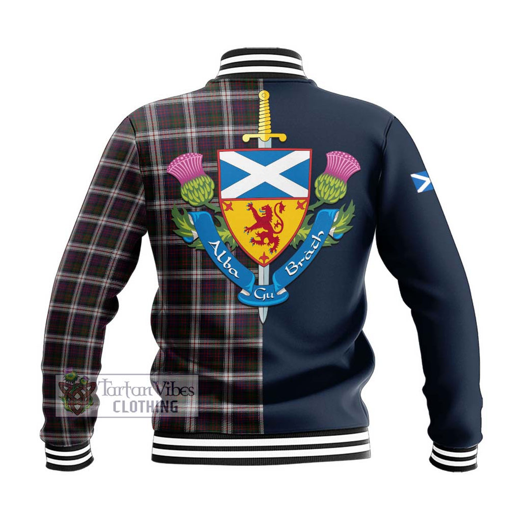 Tartan Vibes Clothing MacDonald Dress Tartan Baseball Jacket with Scottish Lion Royal Arm Half Style