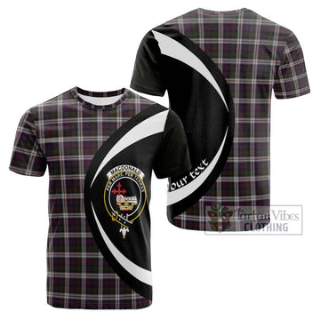 MacDonald Dress Tartan Cotton T-shirt with Family Crest Circle Style