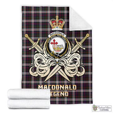 MacDonald Dress Tartan Blanket with Clan Crest and the Golden Sword of Courageous Legacy