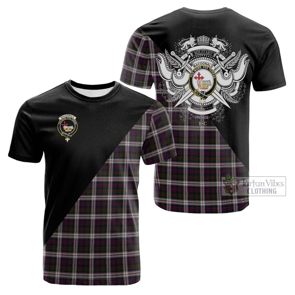 Tartan Vibes Clothing MacDonald Dress Tartan Cotton T-shirt with Family Crest and Military Logo Style