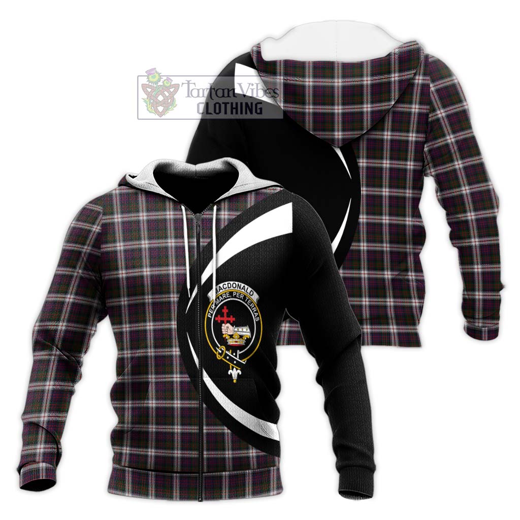 MacDonald Dress Tartan Knitted Hoodie with Family Crest Circle Style Unisex Knitted Zip Hoodie - Tartan Vibes Clothing