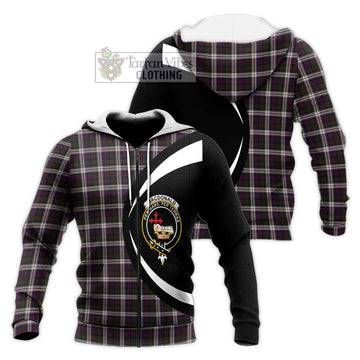 MacDonald Dress Tartan Knitted Hoodie with Family Crest Circle Style