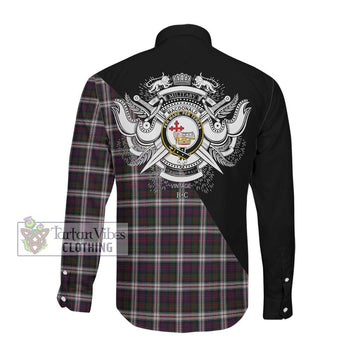 MacDonald Dress Tartan Long Sleeve Button Shirt with Family Crest and Military Logo Style