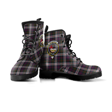 MacDonald Dress Tartan Leather Boots with Family Crest