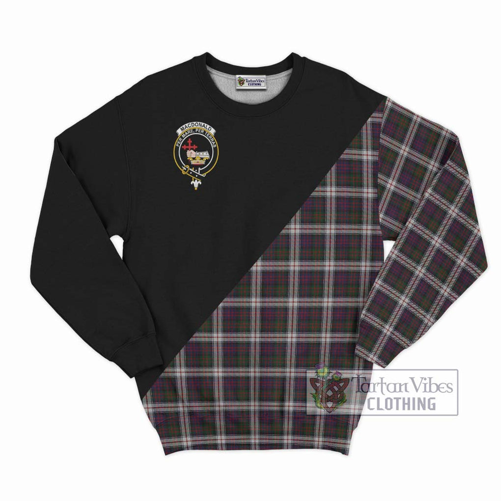 MacDonald Dress Tartan Sweatshirt with Family Crest and Military Logo Style - Tartanvibesclothing Shop