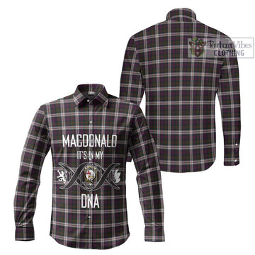 MacDonald Dress Tartan Long Sleeve Button Shirt with Family Crest DNA In Me Style