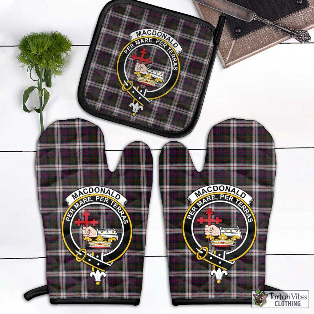 MacDonald Dress Tartan Combo Oven Mitt & Pot-Holder with Family Crest Combo 1 Oven Mitt & 1 Pot-Holder Black - Tartan Vibes Clothing