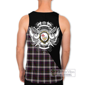 MacDonald Dress Tartan Men's Tank Top with Family Crest and Military Logo Style