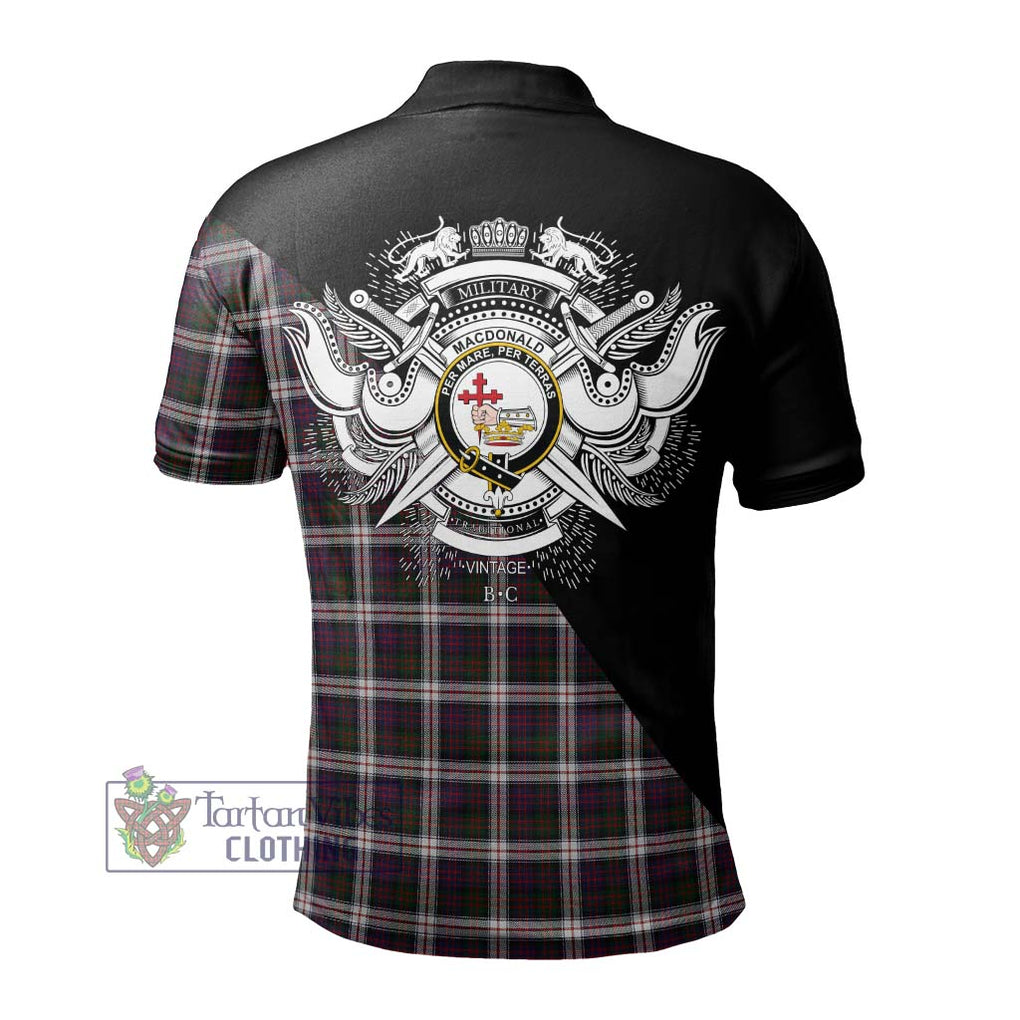 MacDonald Dress Tartan Polo Shirt with Family Crest and Military Logo Style - Tartanvibesclothing Shop