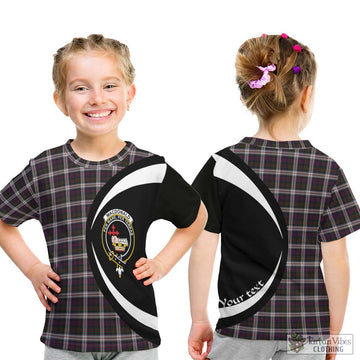 MacDonald Dress Tartan Kid T-Shirt with Family Crest Circle Style