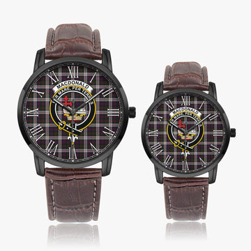 MacDonald Dress Tartan Family Crest Leather Strap Quartz Watch