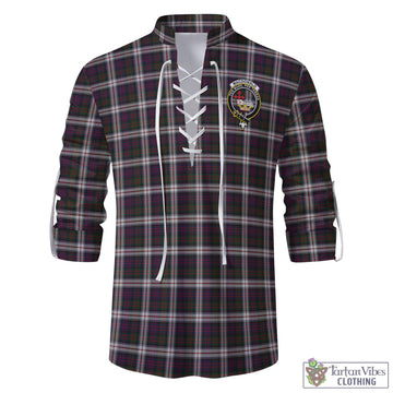 MacDonald Dress Tartan Men's Scottish Traditional Jacobite Ghillie Kilt Shirt with Family Crest