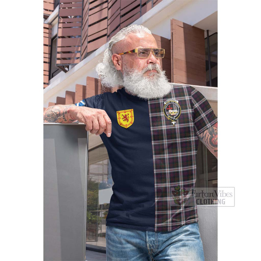 Tartan Vibes Clothing MacDonald Dress Tartan Cotton T-shirt with Scottish Lion Royal Arm Half Style