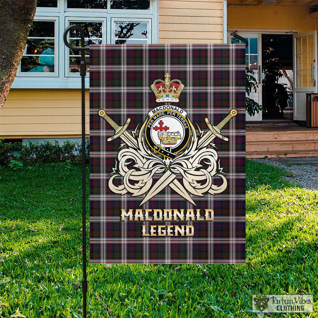 Tartan Vibes Clothing MacDonald Dress Tartan Flag with Clan Crest and the Golden Sword of Courageous Legacy