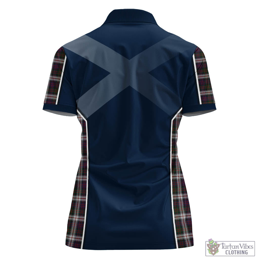 Tartan Vibes Clothing MacDonald Dress Tartan Women's Polo Shirt with Family Crest and Scottish Thistle Vibes Sport Style