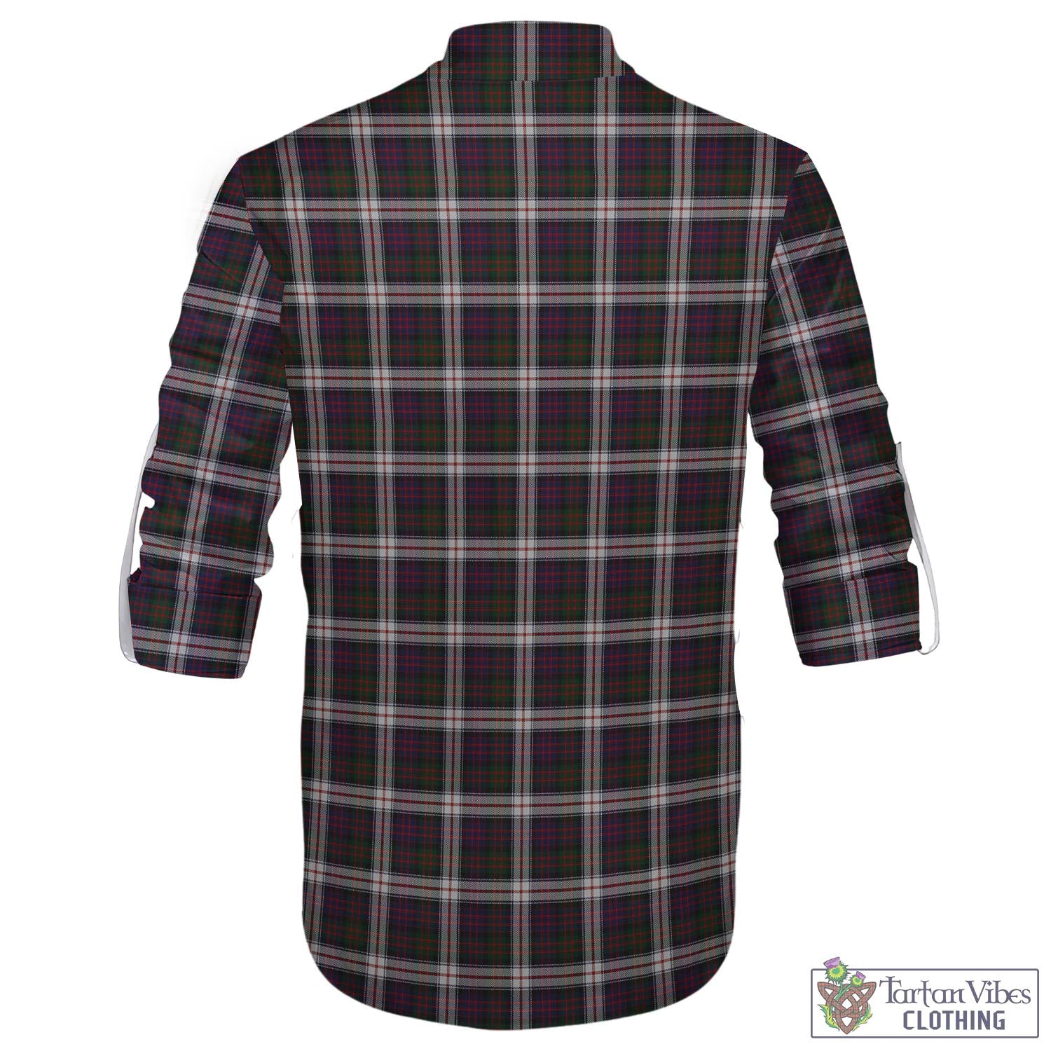 Tartan Vibes Clothing MacDonald Dress Tartan Men's Scottish Traditional Jacobite Ghillie Kilt Shirt with Family Crest