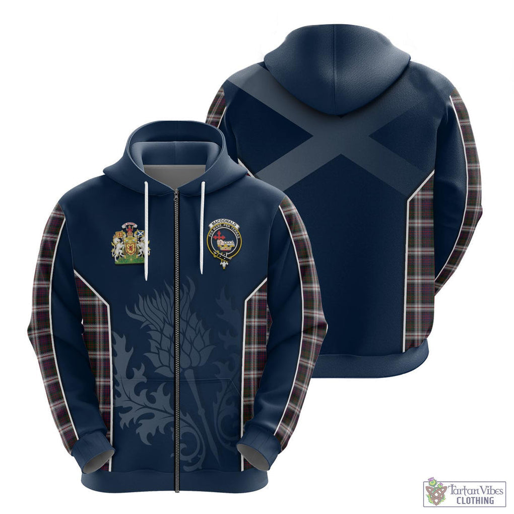 Tartan Vibes Clothing MacDonald Dress Tartan Hoodie with Family Crest and Scottish Thistle Vibes Sport Style