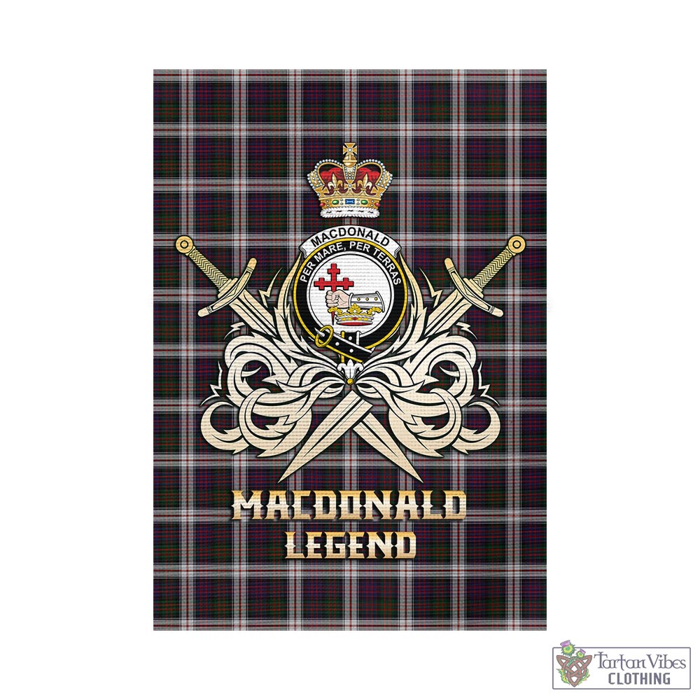 Tartan Vibes Clothing MacDonald Dress Tartan Flag with Clan Crest and the Golden Sword of Courageous Legacy