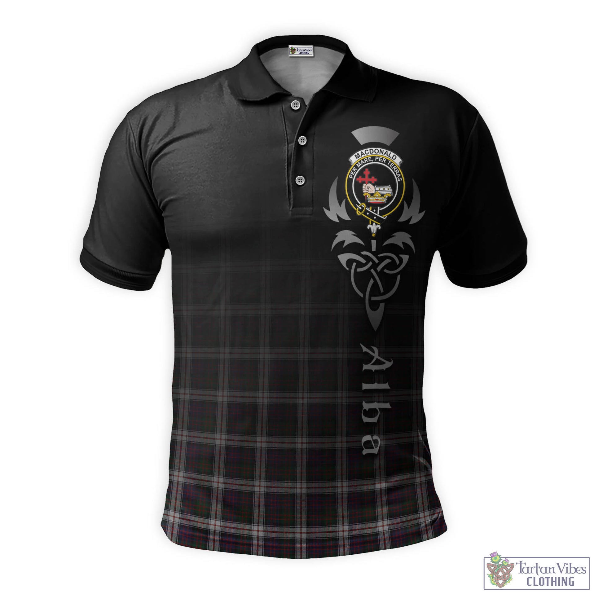 Tartan Vibes Clothing MacDonald Dress Tartan Polo Shirt Featuring Alba Gu Brath Family Crest Celtic Inspired