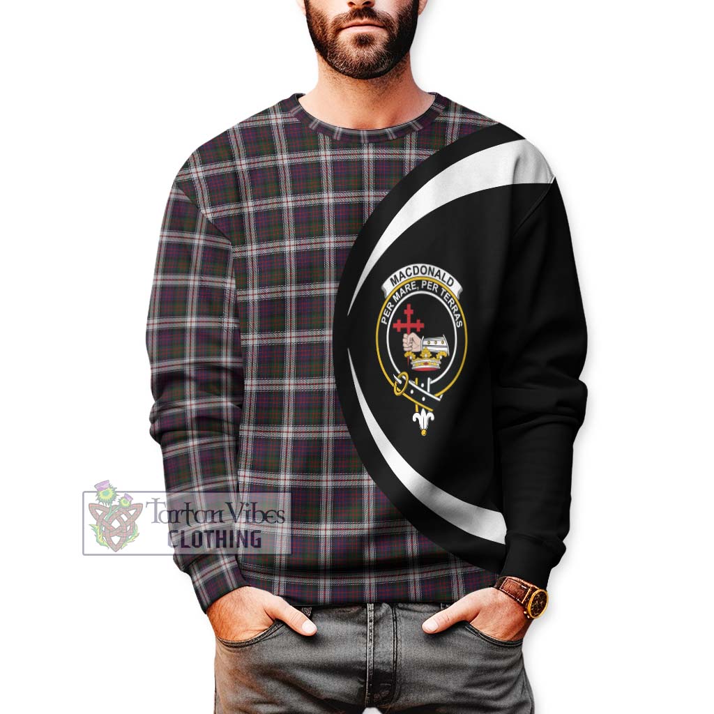 MacDonald Dress Tartan Sweatshirt with Family Crest Circle Style - Tartan Vibes Clothing