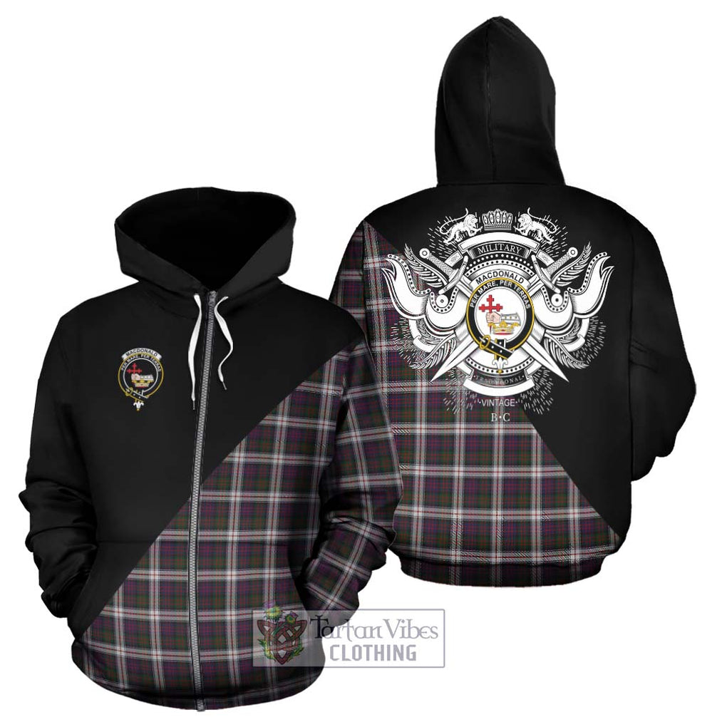 MacDonald Dress Tartan Hoodie with Family Crest and Military Logo Style - Tartanvibesclothing Shop