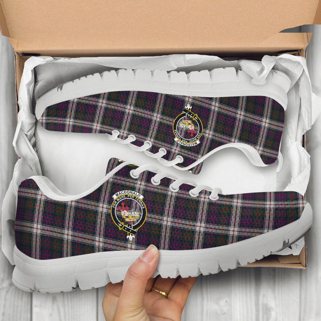 MacDonald Dress Tartan Sneakers with Family Crest - Tartan Vibes Clothing