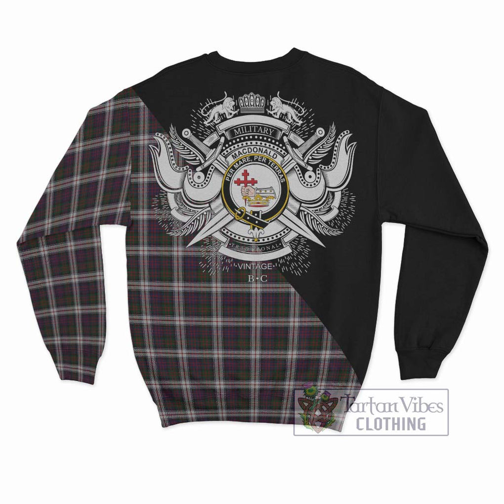 MacDonald Dress Tartan Sweatshirt with Family Crest and Military Logo Style - Tartanvibesclothing Shop