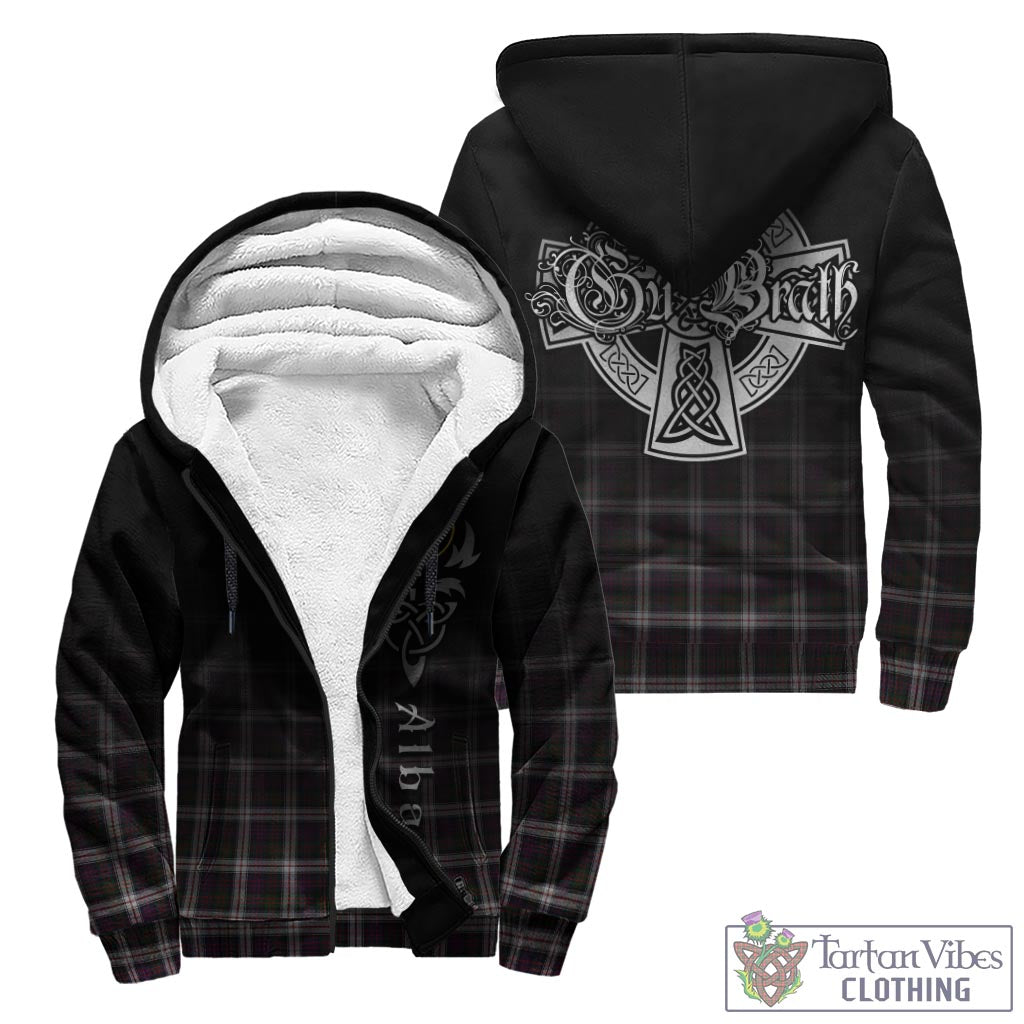 Tartan Vibes Clothing MacDonald Dress Tartan Sherpa Hoodie Featuring Alba Gu Brath Family Crest Celtic Inspired