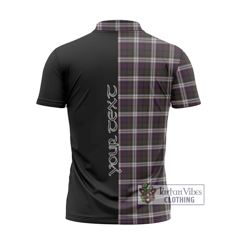 MacDonald Dress Tartan Zipper Polo Shirt with Family Crest and Half Of Me Style - Tartanvibesclothing Shop