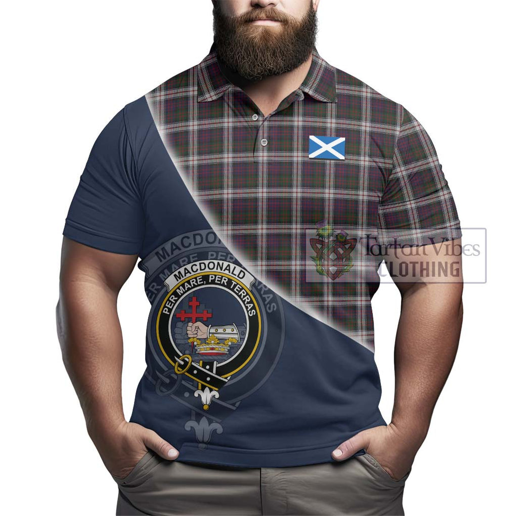 MacDonald Dress Tartan Polo Shirt with Personalised National Flag and Family Crest Half Style - Tartanvibesclothing Shop