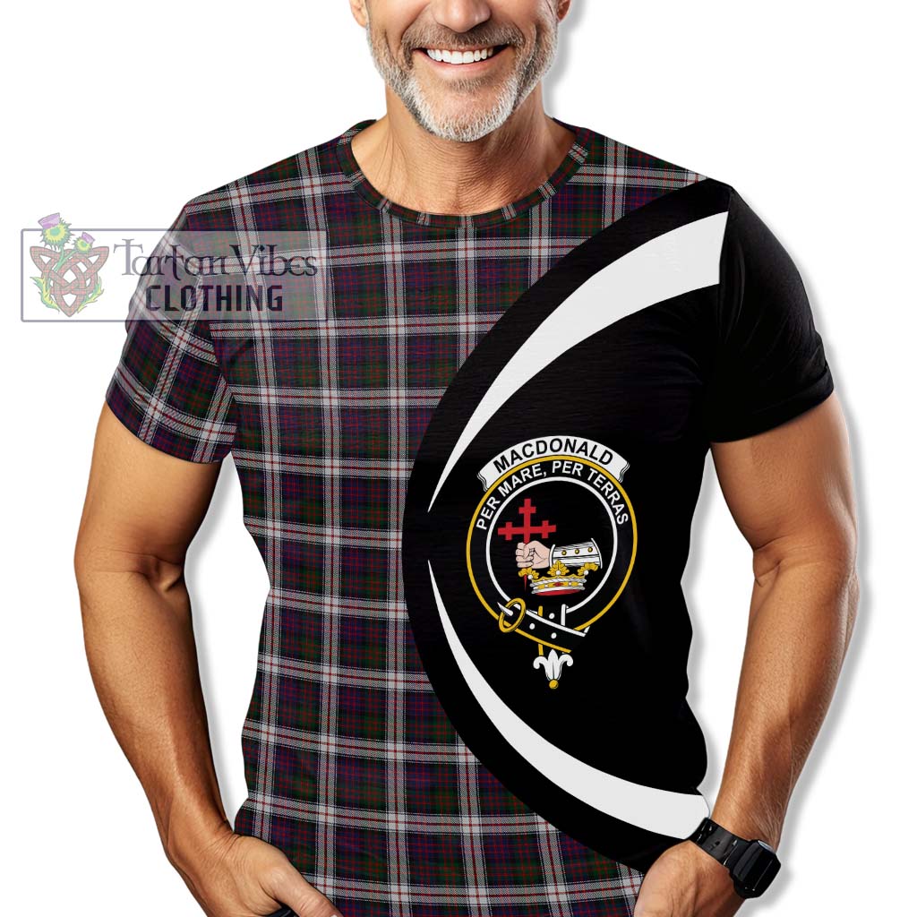 Tartan Vibes Clothing MacDonald Dress Tartan T-Shirt with Family Crest Circle Style