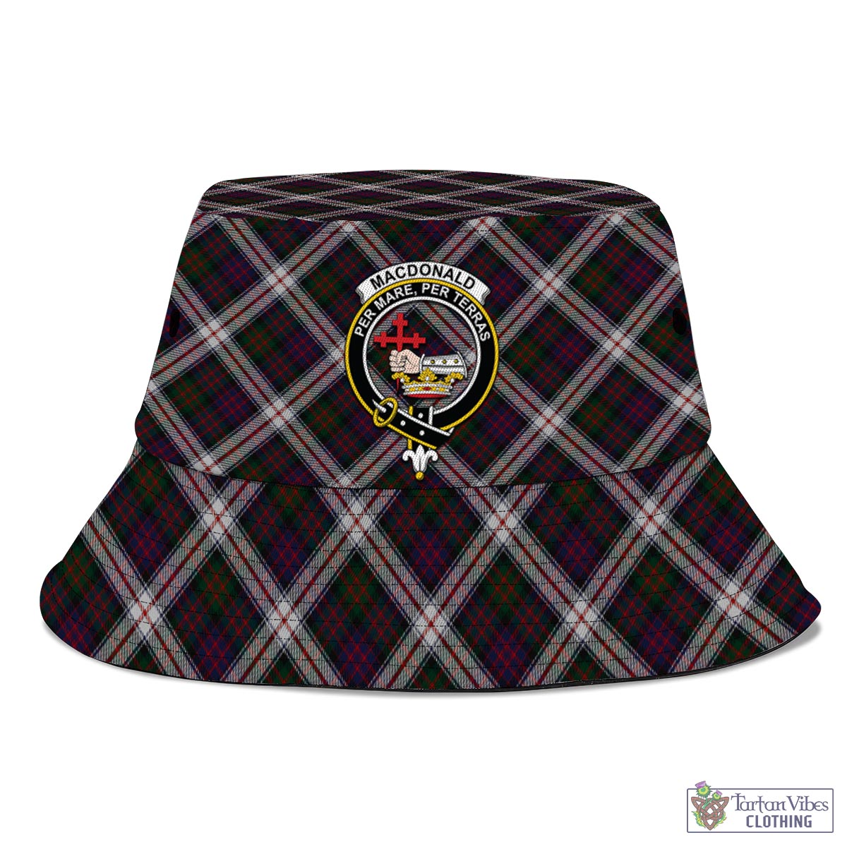 Tartan Vibes Clothing MacDonald Dress Tartan Bucket Hat with Family Crest