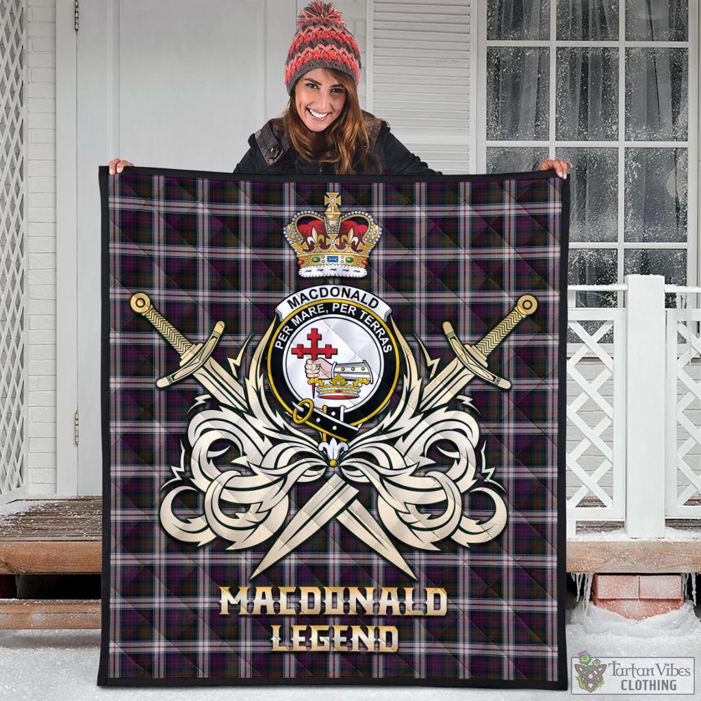 Tartan Vibes Clothing MacDonald Dress Tartan Quilt with Clan Crest and the Golden Sword of Courageous Legacy