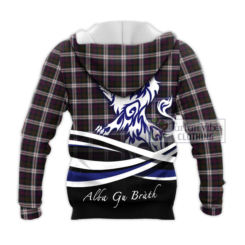 MacDonald Dress Tartan Knitted Hoodie with Alba Gu Brath Regal Lion Emblem - Tartanvibesclothing Shop